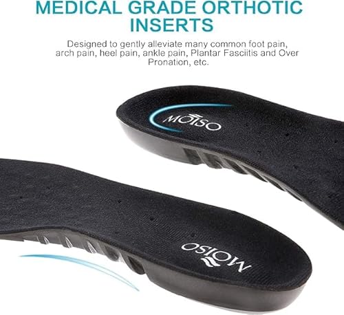 MOISO Solette ortopediche in memory foam con supporto per arco plantare, comode solette ammortizzanti per uomini e donne, stivali o scarpe da lavoro (uomo 7,5-10 o donna 40-42) - Prova pratica