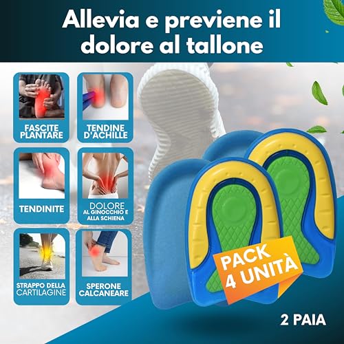 Podcase - Set Di 4 Talloniere In Silicone Plantare Ortopedico Per Correggere Fascite Plantare E Spina Calcaneare - Solette Gel Unisex Per Tallonite E Spina Calcaneare (Verde, S(35-40)) - Prova pratica
