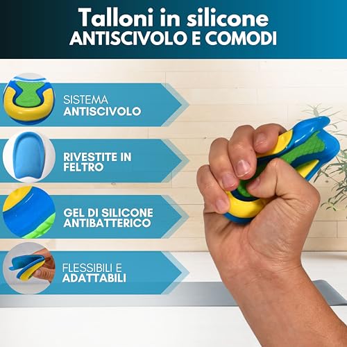 Podcase - Set Di 4 Talloniere In Silicone Plantare Ortopedico Per Correggere Fascite Plantare E Spina Calcaneare - Solette Gel Unisex Per Tallonite E Spina Calcaneare (Verde, S(35-40)) - Funzionalità e accessori