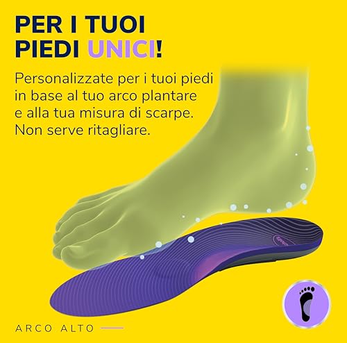 Solette Custom Comfort Dr. Scholl's - Solette per fascite plantare - Solette arco plantare alto o piede cavo per Donna, Uomo misura 42-42.5, Solette a piena lunghezza, Comfort tutto il giorno CF560 - Prova pratica
