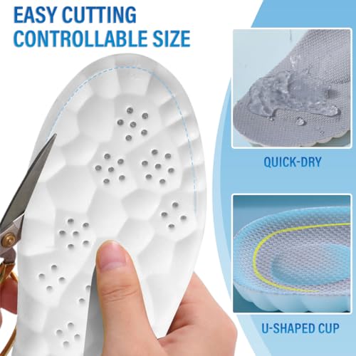 Solette in Memory Foam con Supporto per l'Arco Plantare, Inserti per Scarpe da Ginnastica, Traspiranti e Ammortizzanti, Comode per Ammortizzazione (37-38) - Prova pratica